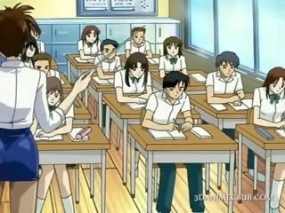 Anime skola skolotāja uz īss svārki video vāvere